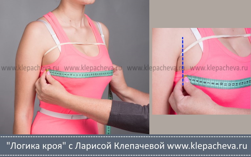 как снимать мерку ширнина груди вторая