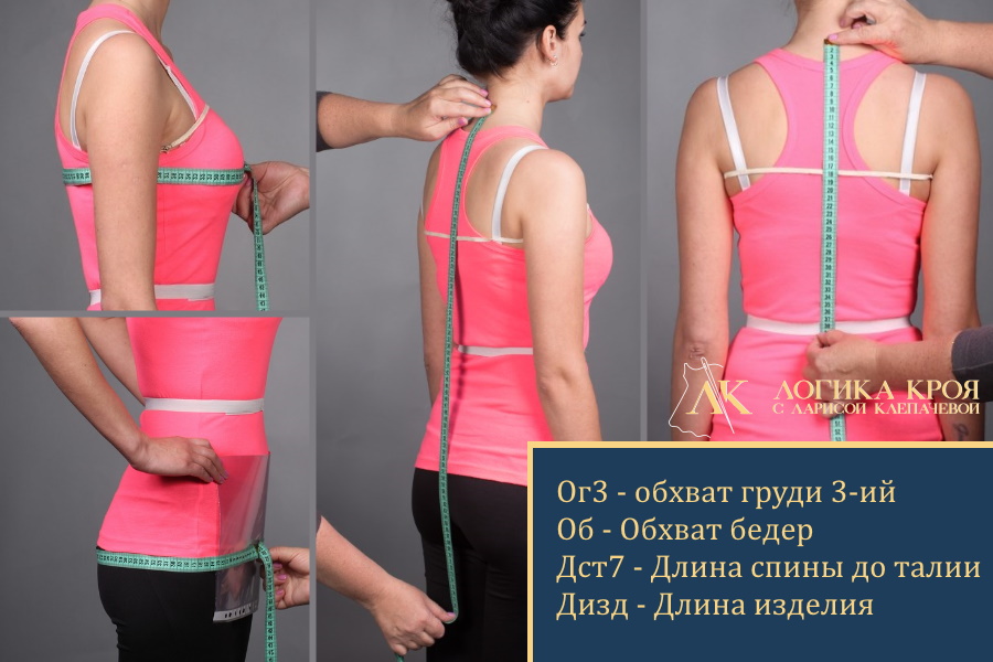 мерки для построения выкройки платья без вытачек