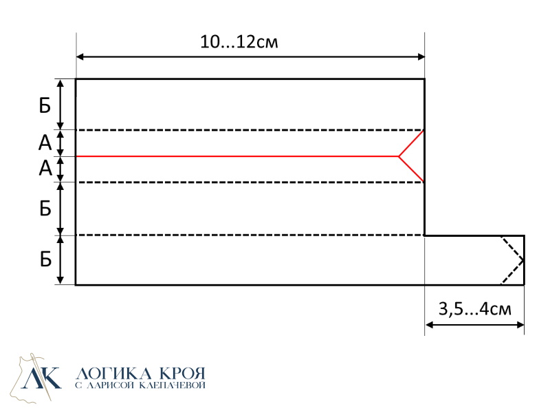 выкройка планки для обработки застежки рукава