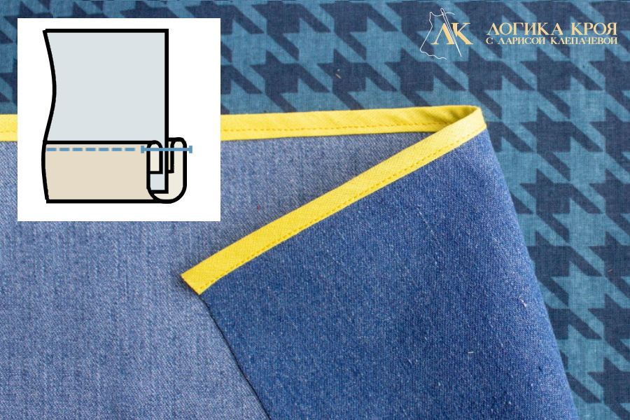 Окантовочный шов с закрытыми срезами одной строчкой