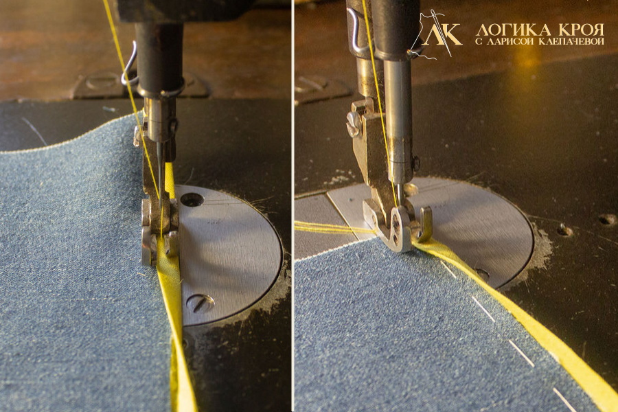 Окантовочный шов с закрытыми срезами одной строчкой