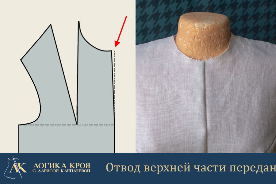 отвод верхней части средней линии переда
